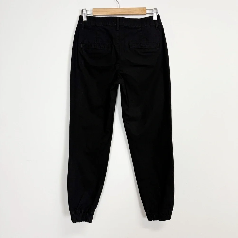 L'Agence Pants Womens 23 Black Mirabel Mid Rise Flight Pant Elastic Hem Cotton